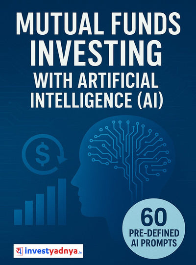 Book cover of 'Mutual Funds Investing with Artificial Intelligence (AI)' by InvestYadnya on a blue background.