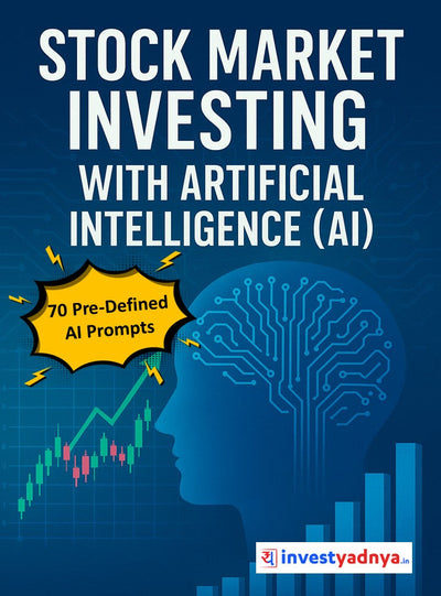 Book cover of 'Stock Market Investing with Artificial Intelligence (AI)' by InvestYadnya on a blue background.