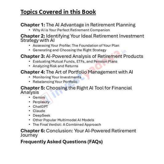 Retirement Planning with Artifical Intelligence ebook - with 50 Pre Defined AI Prompts