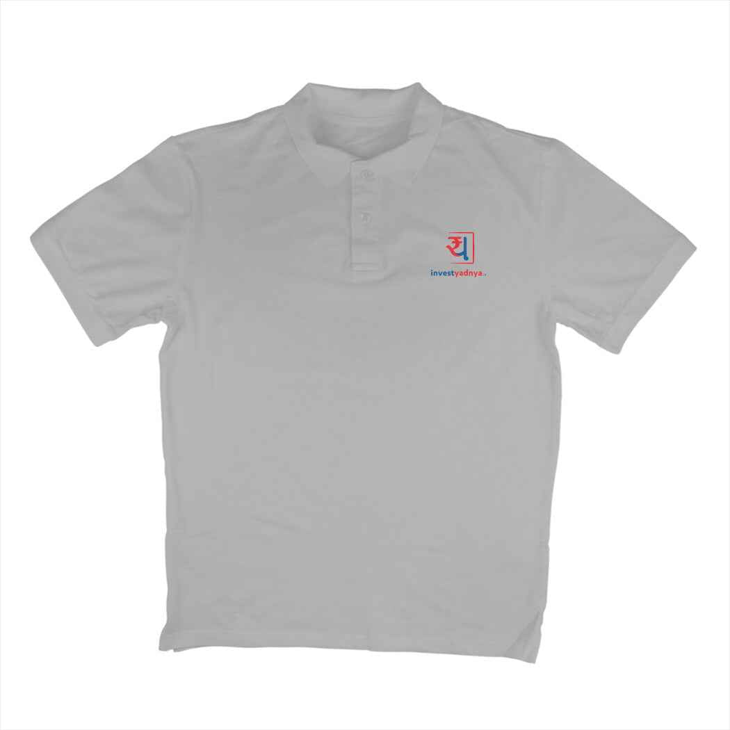 InvestYadnya Polo T-shirt for Men (Small Logo in Color Print)