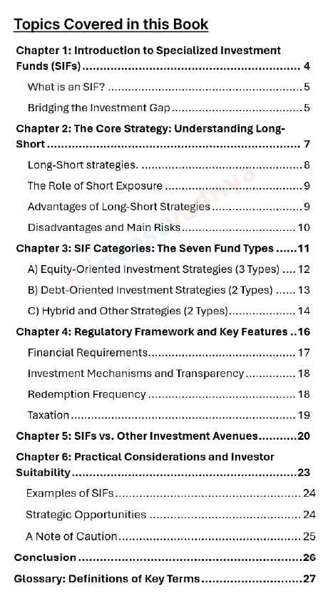 Specialised Investment Funds (SIFs) - A simple Guide to understanding