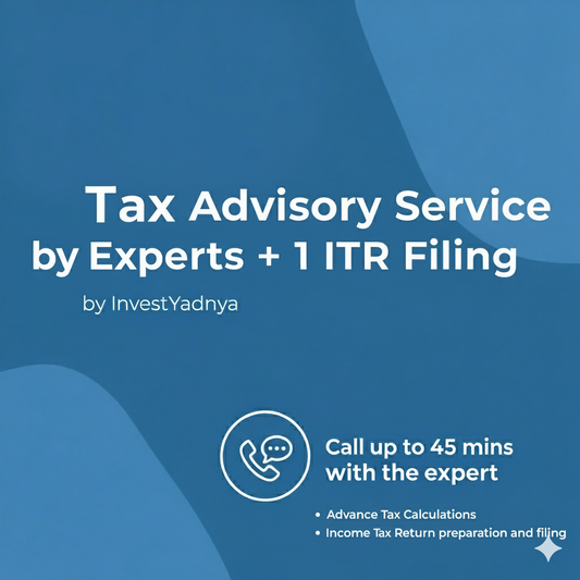 Tax advisory service by experts with ITR filing on a blue background