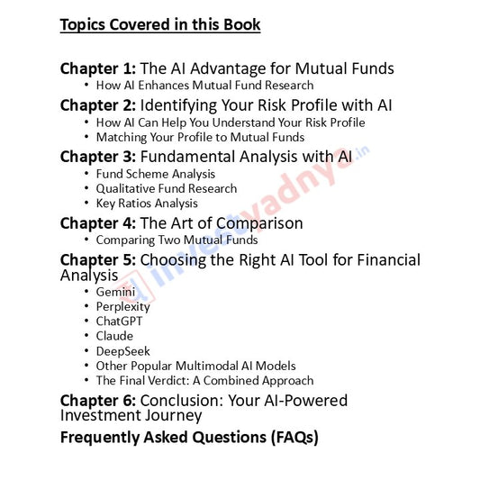 Mutual Funds Investing With Artificial Intelligence ebook - 60 Pre Defined AI Prompts