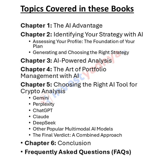 Outline of topics covered in books on AI and finance with a watermark.