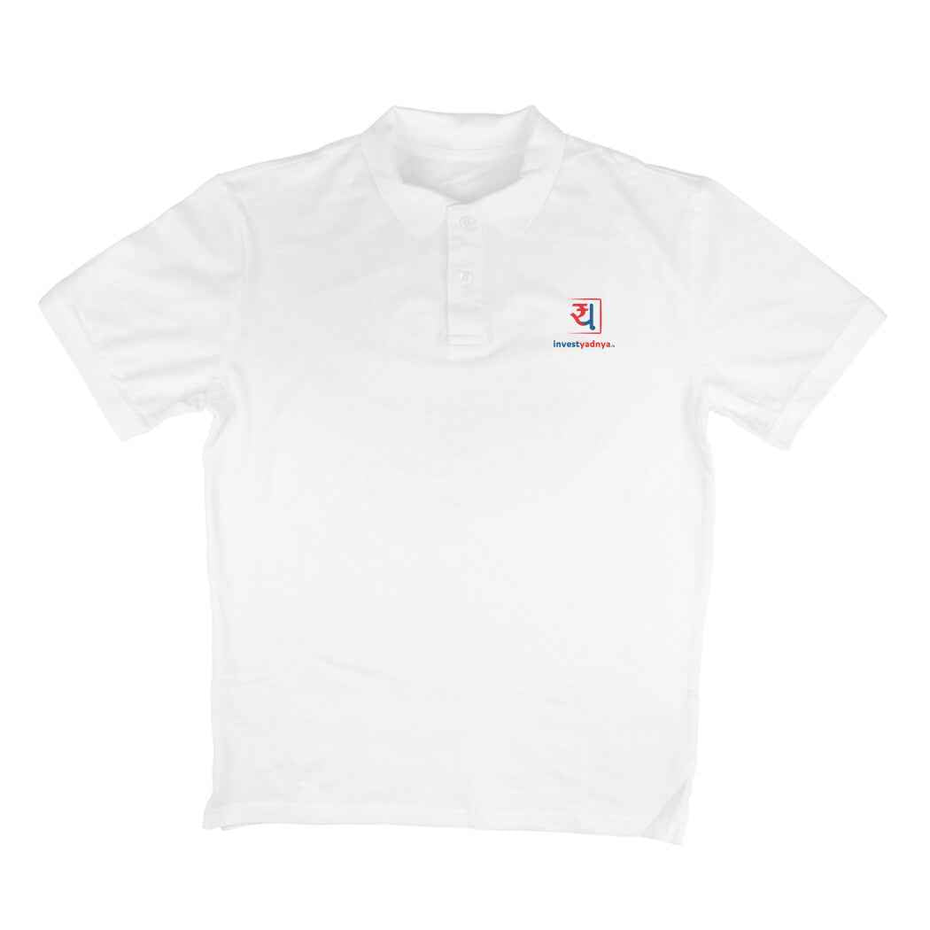 InvestYadnya Polo T-shirt for Men (Small Logo in Color Print)