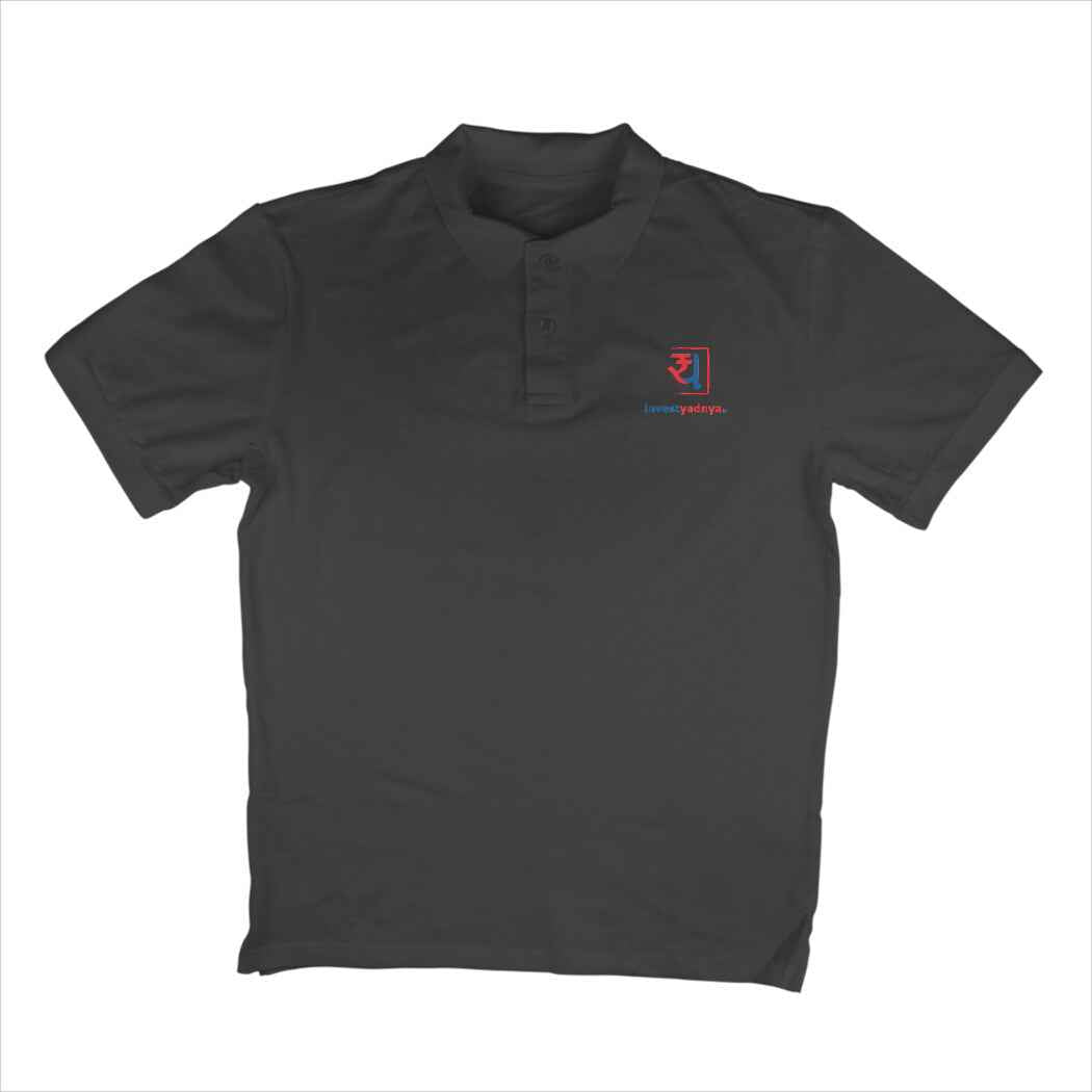 InvestYadnya Polo T-shirt for Men (Small Logo in Color Print)